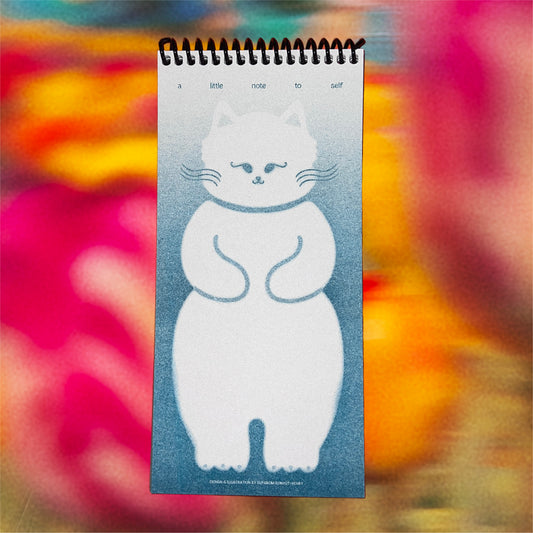 Kitty Cat Notepad (Teal Riso)