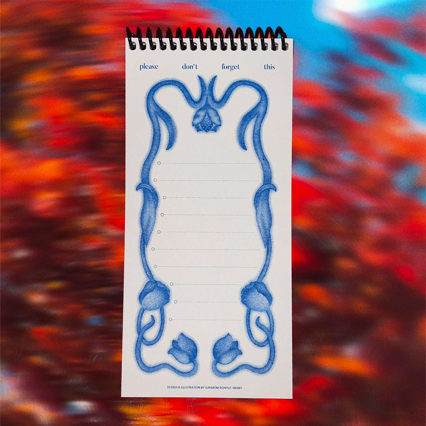 The Flowering Vines Notepad (Blue Riso)