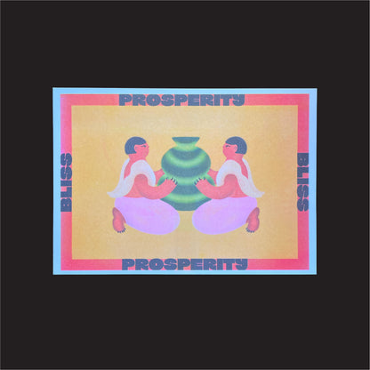 Risograph Print: Prosperity and Bliss