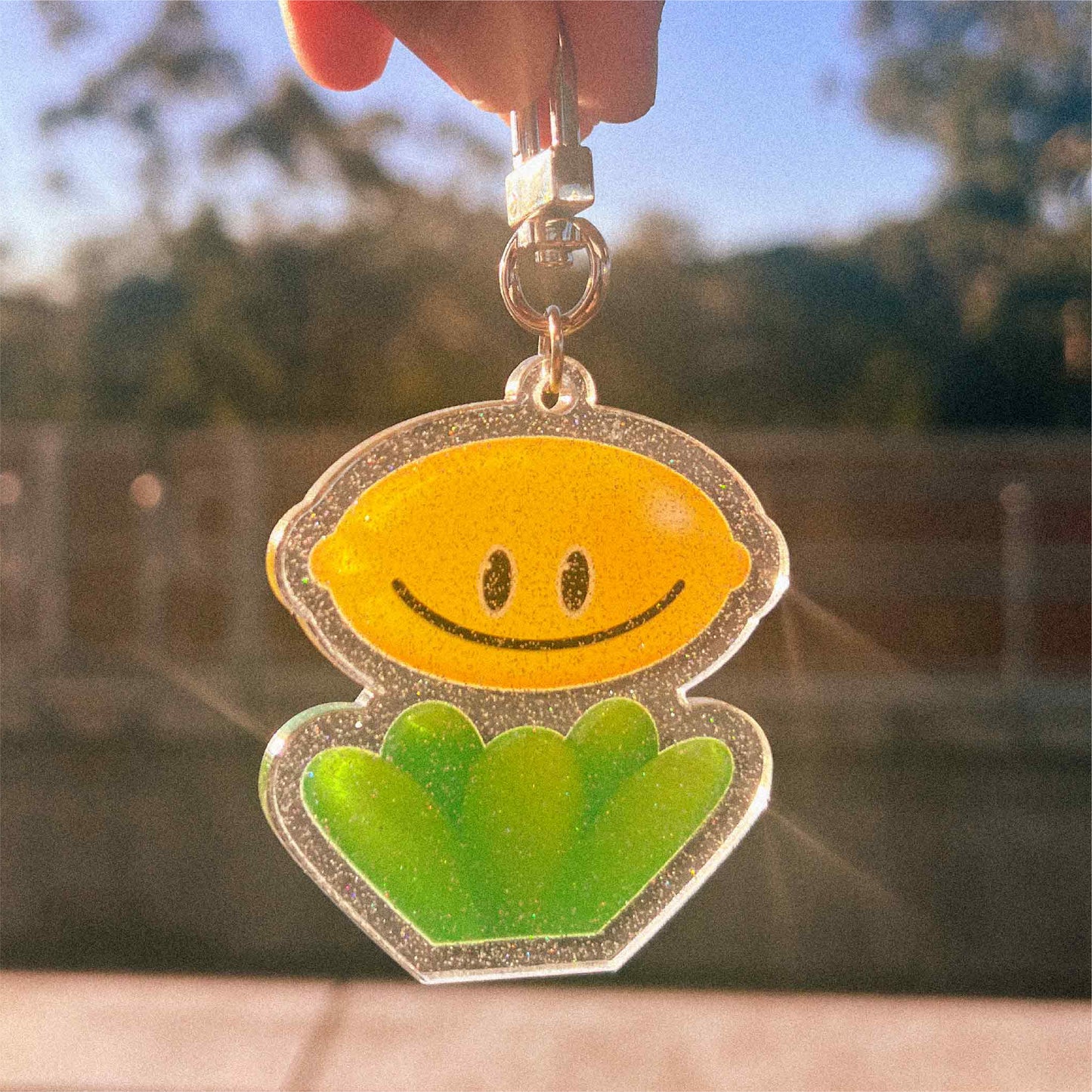 Lemon Flower Keychain