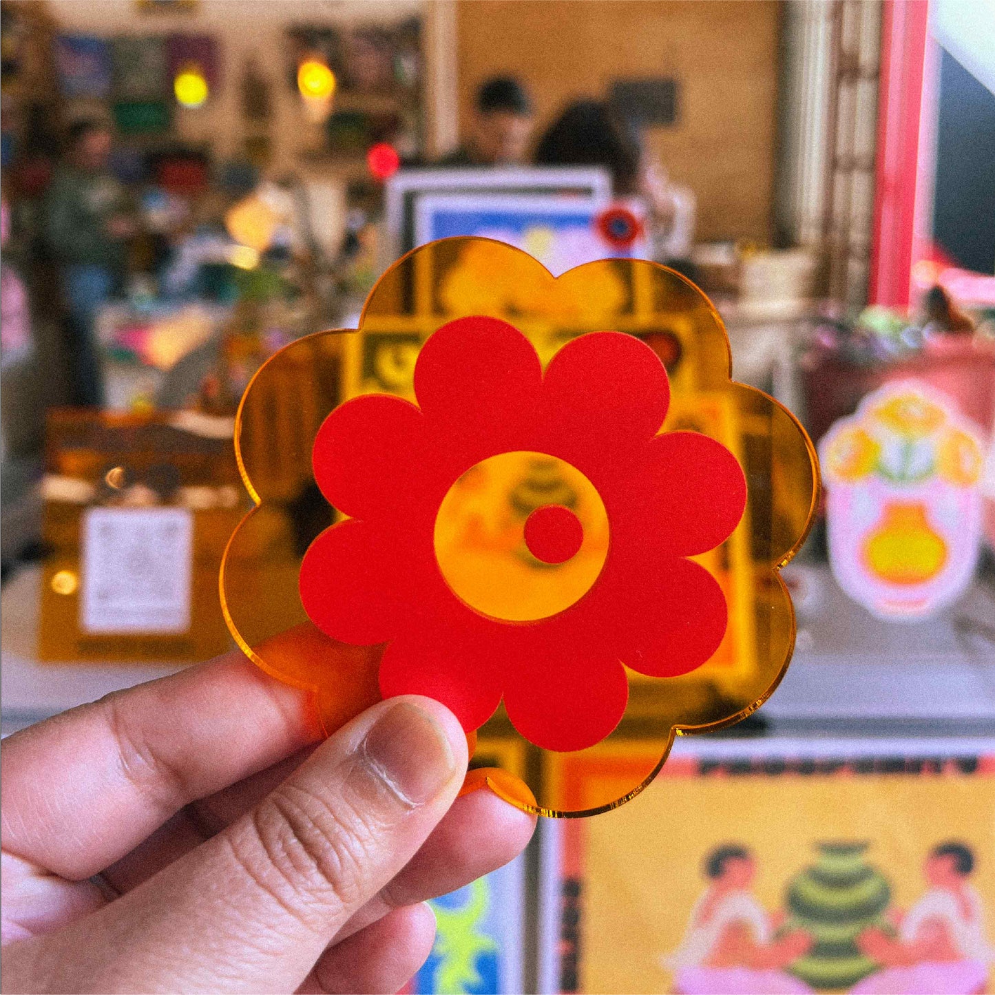 Suparom's Logo Acrylic Coaster - Clear Orange