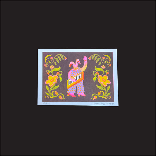 Risograph Print: Woodland Series - Rabbit - The Keytarist