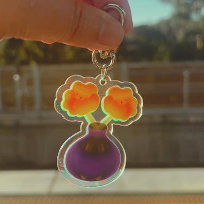 Twin Flowers Keychain