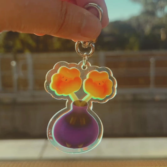 Twin Flowers Keychain
